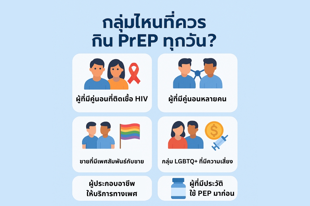 กลุ่มไหนที่ควร กิน PrEP ทุกวัน