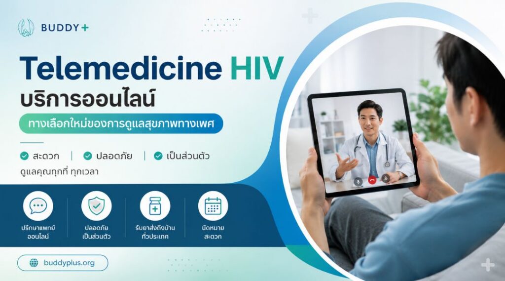 Telemedicine HIV บริการออนไลน์ ทางเลือกใหม่ของการดูแลสุขภาพทางเพศในยุคดิจิทัล